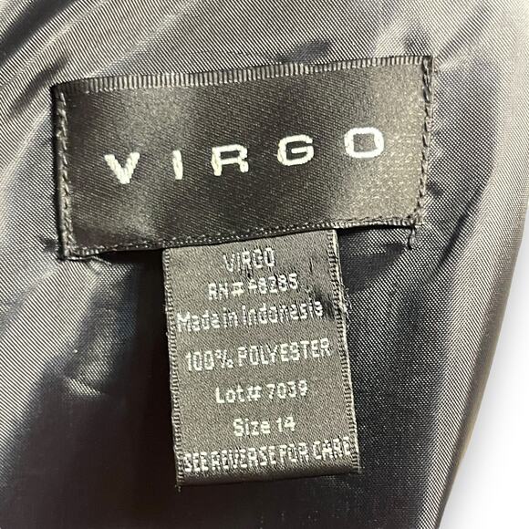 Virgo Dress with attached Notched Lapel Jacket Black 14 - Picture 6 of 6